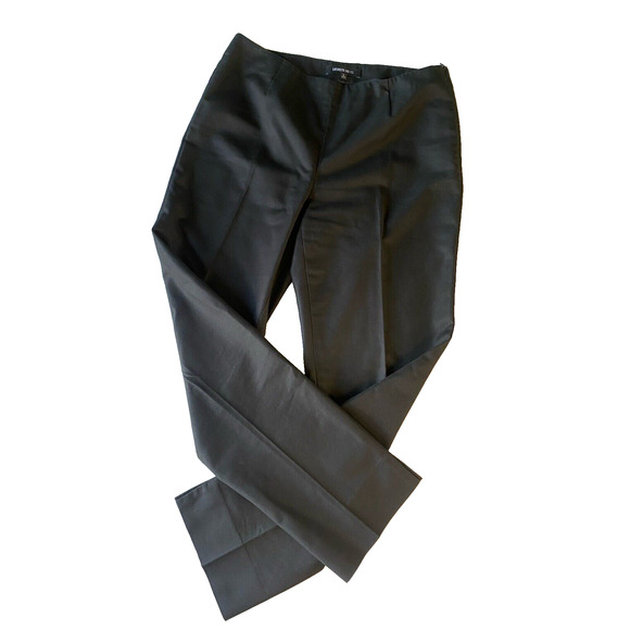 Lafayette 148 Pants Size 2 Straight Leg Black Front Pleated Dressy Office Work - Picture 1 of 12